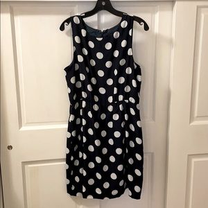 Navy Blue with white polka dot dress